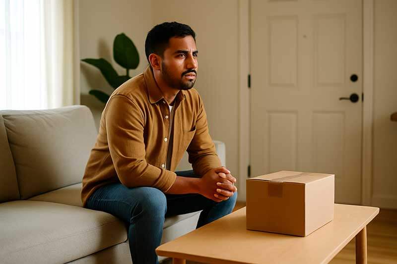 inmigrante esperando el paquete de uscis